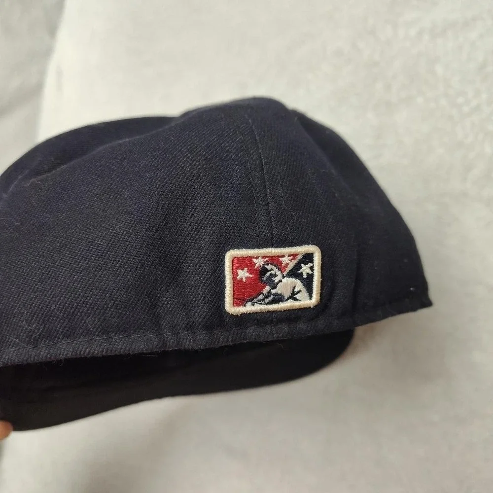 Peoria Chiefs New Era Hat Cap Fitted Mens 7 1/8 Black 59FIFTY Baseball Game Used